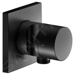 Keuco IXMO - Soupape encastrée pour 2 appareils, avec raccordement du flexible et support de douche, noir mat 59557370202