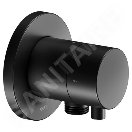 Keuco IXMO - Soupape encastrée pour 2 appareils, avec raccordement de douche, noir mat 59557371101