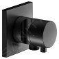 Keuco IXMO - Soupape encastrée pour 2 appareils, avec raccordement du flexible et support de douche, noir mat 59557371202