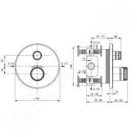 Ideal Standard CeraTherm Navigo - Mitigeur de douche thermostatique encastré, Magnetic Grey A7295A5