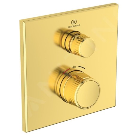 Ideal Standard CeraTherm Navigo - Mitigeur de douche thermostatique encastré, Brushed Gold A7301A2
