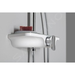 Aqualine Douches - Set de douche Marco, avec mitigeur, 228 mm, 1 jet, blanc SL100