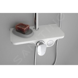 Aqualine Douches - Set de douche Marco, avec mitigeur, 228 mm, 1 jet, blanc SL100