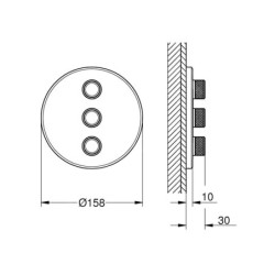 Grohe Grohtherm SmartControl - Mitigeur encastré avec 3 sorties, Cool Sunrise brossé 29122GN0