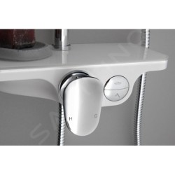 Aqualine Douches - Set de douche Marco, avec mitigeur, 228 mm, 1 jet, blanc SL100