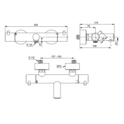 Ideal Standard CeraTherm - Mitigeur thermostatique de baignoire, chrome A7588AA