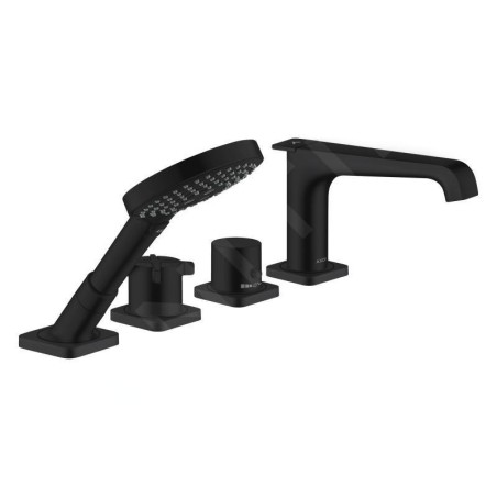 Axor Citterio E - Mitigeur thermostatique sur bord de la baignoire, installation par 4 trous, mat noir 36411670