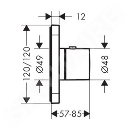 Axor Citterio E - Mitigeur thermostatique encastré, noir mat 36702670