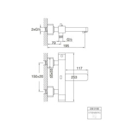 Steinberg 230 - Mitigeur thermostatique de baignoire, chrome 230 3100