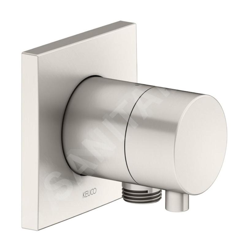 Keuco IXMO - Vanne d'arrêt et d'inversion encastrée, 2 sorties, avec raccord de douche, nickel brossé 59556051102