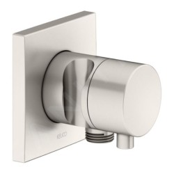 Keuco IXMO - Vanne d'arrêt et d'inversion encastrée, 2 sorties, avec raccord et support de douche, nickel brossé 59556051202