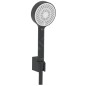 Hansa Basicjet - Set pommeau de douche, support et flexible, 3 jets, ECO, noir mat 4468013333