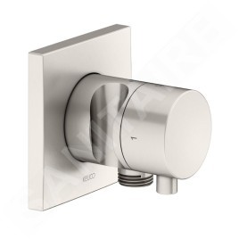 Keuco IXMO - Vanne d'arrêt et d'inversion encastrée, 2 sorties, avec raccord et support de douche, nickel brossé 59557051202