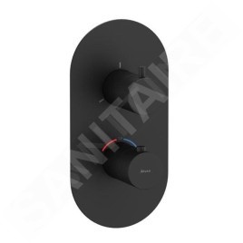 Ravak Espirit - Mitigeur thermostatique encastré, 3 sorties, noir mat X070289