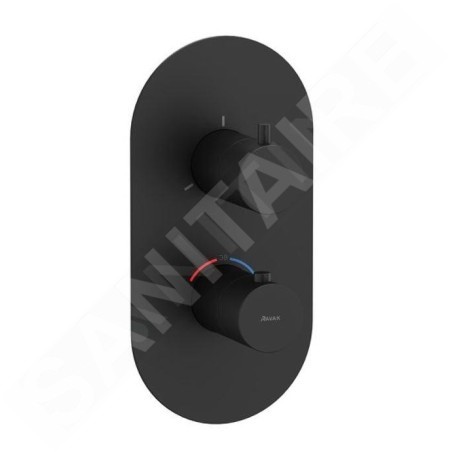 Ravak Espirit - Mitigeur thermostatique encastré, 3 sorties, noir mat X070289