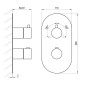 Ravak Espirit - Mitigeur thermostatique encastré, 3 sorties, noir mat X070289