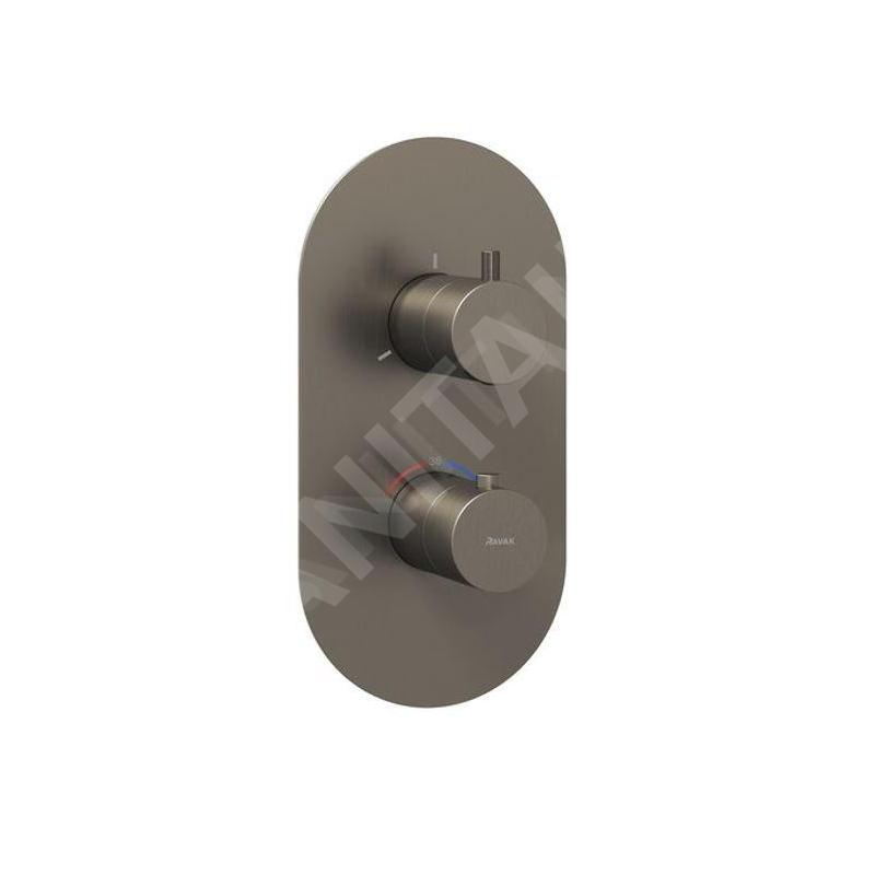 Ravak Espirit - Mitigeur thermostatique encastré pour 3 appareils, graphite brossé X070326