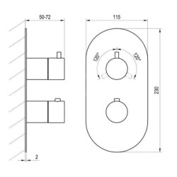 Ravak Espirit - Mitigeur thermostatique encastré pour 3 appareils, graphite brossé X070326
