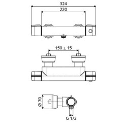 Schell Modus - Mitigeur thermostatique de douche, chrome 021850699