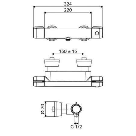 Schell Modus - Mitigeur thermostatique de douche, chrome 021850699