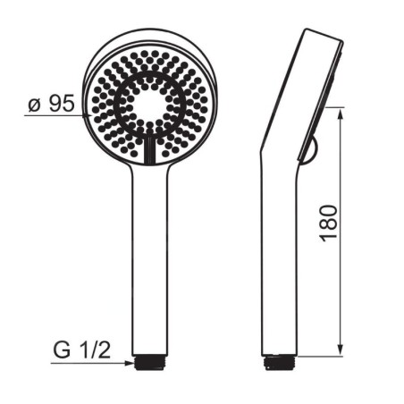 Hansa Basicjet - Pommeau de douche 95, 3 jets, ECO, noir mat 4463030033