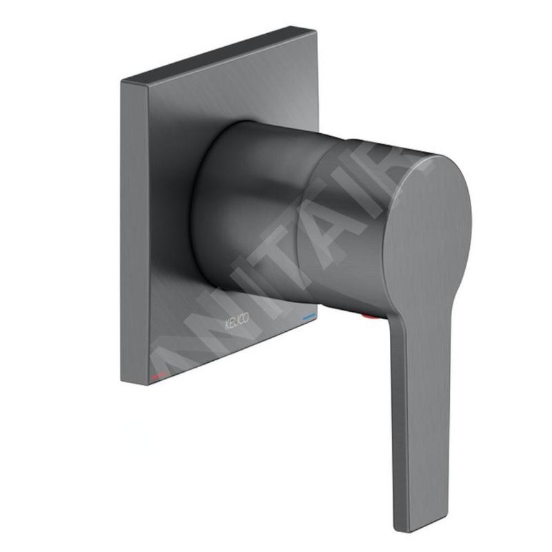Keuco Edition 11 - Vanne d'arrêt encastré, noir chrome brossé 51151130002