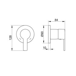 Keuco Plan blue - Vanne encastrée, aluminium 53951170001