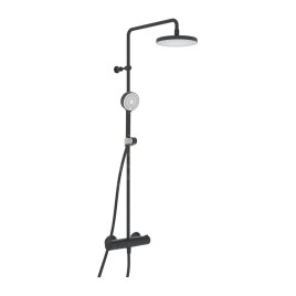 Hansa Micra - Ensemble de douche 200 avec thermostat, Thermo Cool, noir mat 4435013033