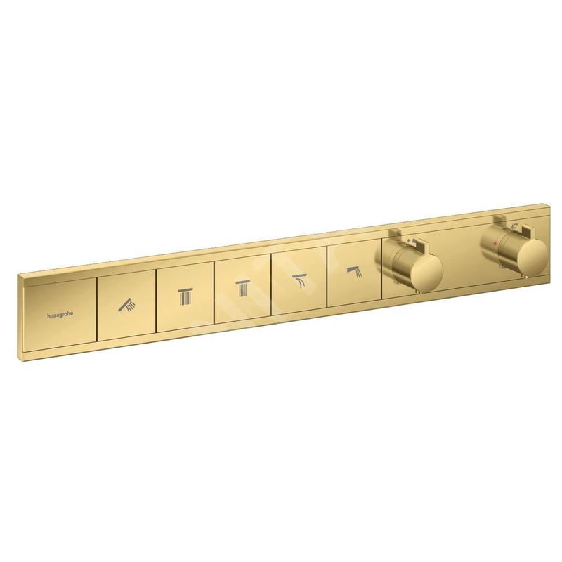 Hansgrohe RainSelect - Mitigeur thermostatique encastré, 5 sorties, doré 15384990