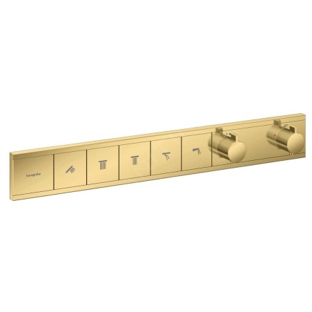 Hansgrohe RainSelect - Mitigeur thermostatique encastré, 5 sorties, doré 15384990
