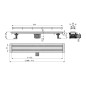 Alcadrain Douchegoten - Caniveau de douche Double Fit and Go 850 mm, grille incluse, acier inoxydable APZ13-DOUBLE9-850