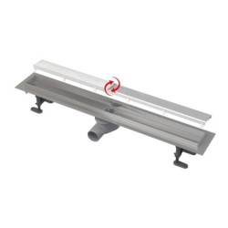 Alcadrain Douchegoten - Bac à douche Double Fit and Go 950 mm, grille incluse, acier inoxydable APZ13-DOUBLE9-950