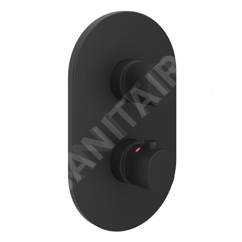 Ravak Chrome II - Mitigeur thermostatique encastré, 3 sorties, noir X070469