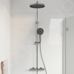kielle Oudee - Set de douche avec thermostat, 260 mm, 3 jets, chrome 20602010