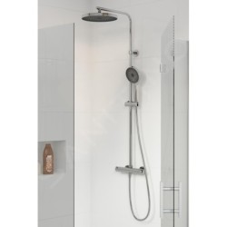 kielle Oudee - Set de douche avec thermostat, 260 mm, 3 jets, chrome 20602010