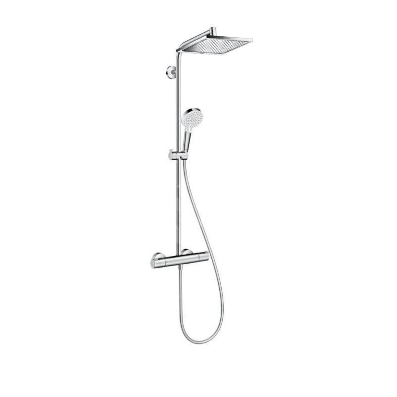 Hansgrohe Crometta - Set de douche E 240 Showerpipe avec thermostat, EcoSmart 9 l/min, chrome 27281000 Hansgrohe Crometta - Set de douche E 240 Showerpipe avec thermostat, EcoSmart 9 l/min, chrome 27281000