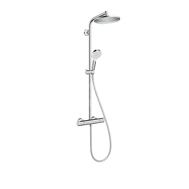 Hansgrohe Crometta - Set de douche S 240 Showerpipe avec thermostat, EcoSmart 9 l/min, chrome 27268000 Hansgrohe Crometta - Set de douche S 240 Showerpipe avec thermostat, EcoSmart 9 l/min, chrome 27268000