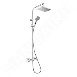 Hansgrohe Vernis Shape - Set de douche Showerpipe 230 avec thermostat, EcoSmart, chrome 26097000