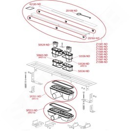 Alcadrain Douchegoten - Receveur de douche Marble Low 1150 mm, avec grille pour l'insertion de carreaux, acier inoxydable