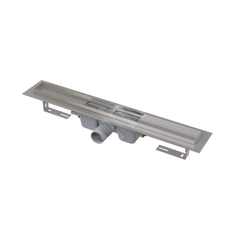 Alcadrain Douchegoten - Caniveau de douche 550 mm, avec rebord pour grille perforée, inox APZ1-550