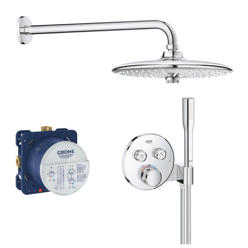 Grohe Grohtherm SmartControl - Set de douche Perfect avec thermostat encastré, 260 mm, chrome 34744000 Grohe Grohtherm SmartControl - Set de douche Perfect avec thermostat encastré, 260 mm, chrome 34744000
