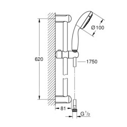 Grohe Tempesta New - Colonne de douche, 3 jets, chrome 27794001