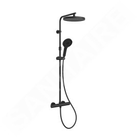 kielle Oudee - Set de douche avec thermostat, 260 mm, 3 jets, noir mat 20602014