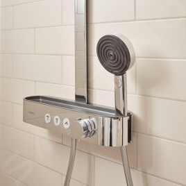 Hansgrohe Pulsify S - Set de douche 260 avec thermostat ShowerTablet Select 400, 2 jets, EcoSmart, chrome 24241000