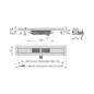 Alcadrain Douchegoten - Bac à douche Professional Low 650 mm, avec rebord pour grille complète, acier inoxydable APZ106-650