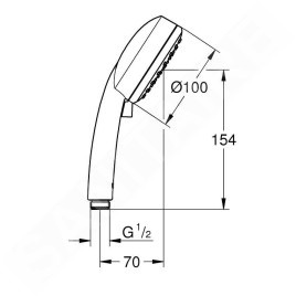 Grohe Tempesta New - Douchette Cosmopolitan 100, 2 jets, chrome 26046002
