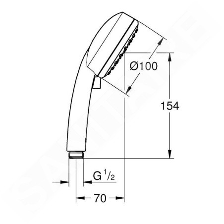 Grohe Tempesta New - Douchette Cosmopolitan 100, 2 jets, chrome 26046002