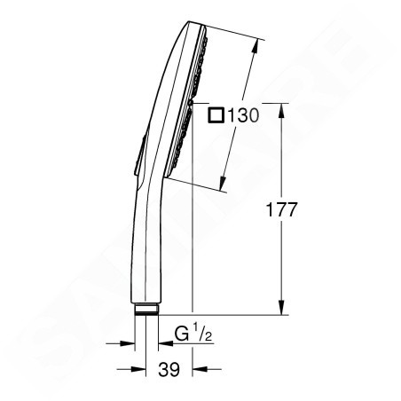 Grohe Rainshower SmartActive Cube - Douche de tête 130 9,5 l/min, 3 jets, chrome 26582000