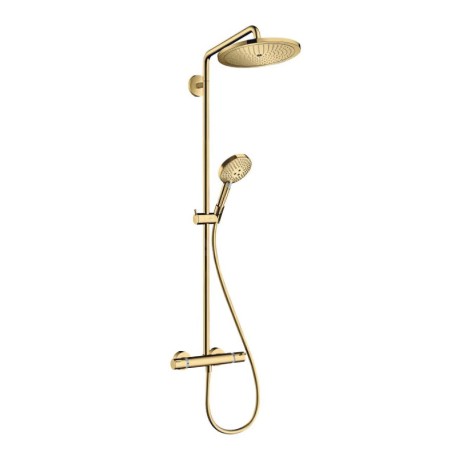 Hansgrohe Croma Select S - Set de douche Showerpipe 280 avec thermostat, EcoSmart, or poli 26891990