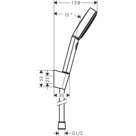 Hansgrohe Pulsify Select - Set de pommeau de douche, 3 jets, support et flexible de 1600 mm, noir mat 24303670